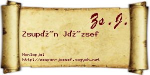 Zsupán József névjegykártya